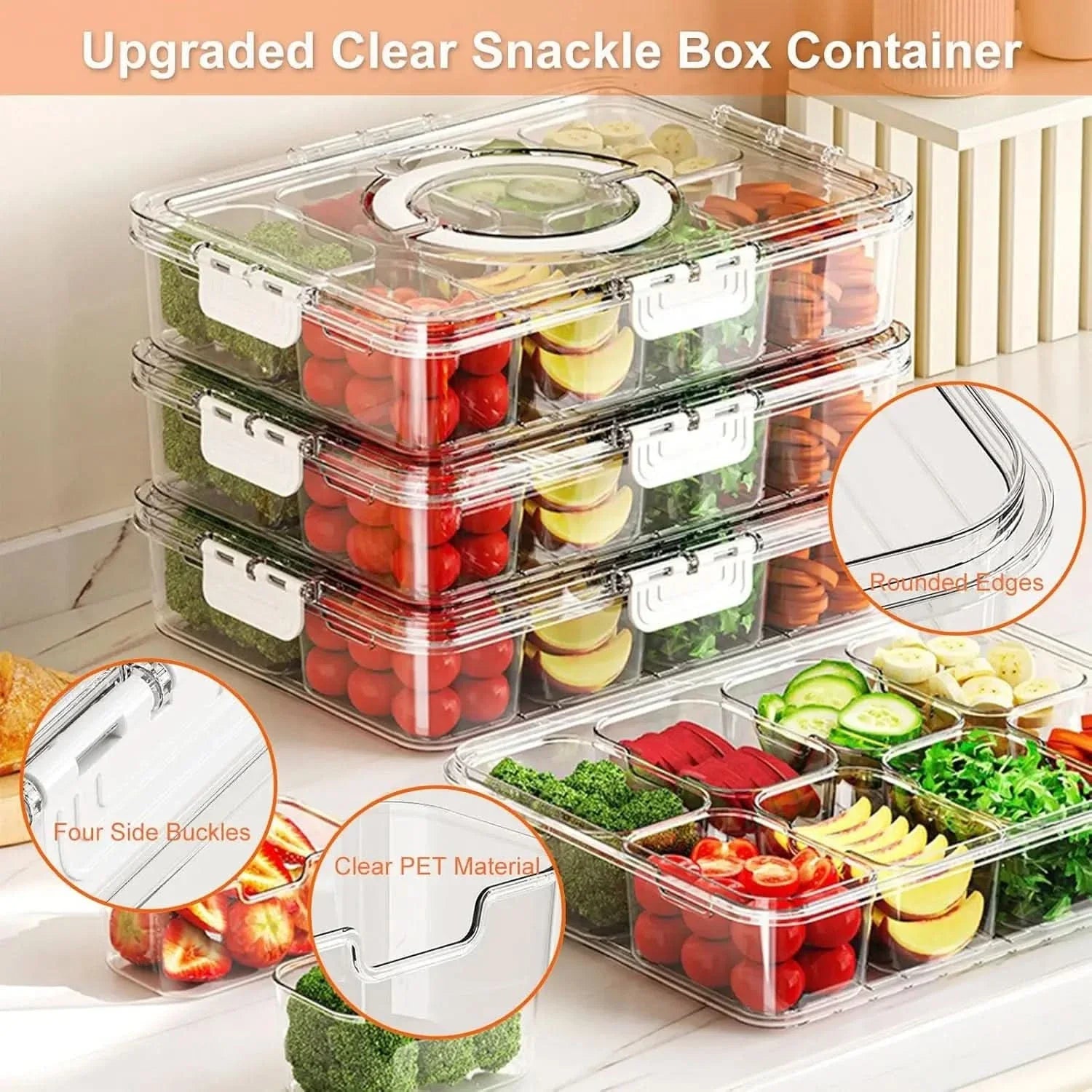 Multi-Compartment Serving Platter for Snacks and Fruits