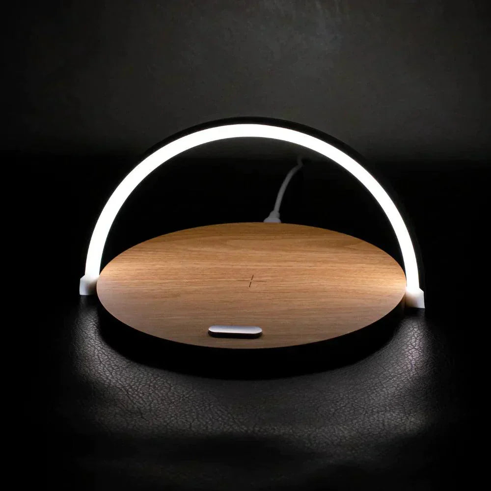 SmartDesk Pro: 3-in-1 Wireless Charging Station with LED Lamp