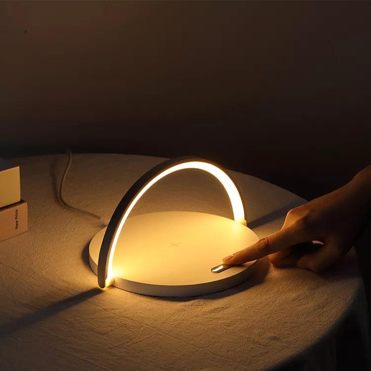 SmartDesk Pro: 3-in-1 Wireless Charging Station with LED Lamp