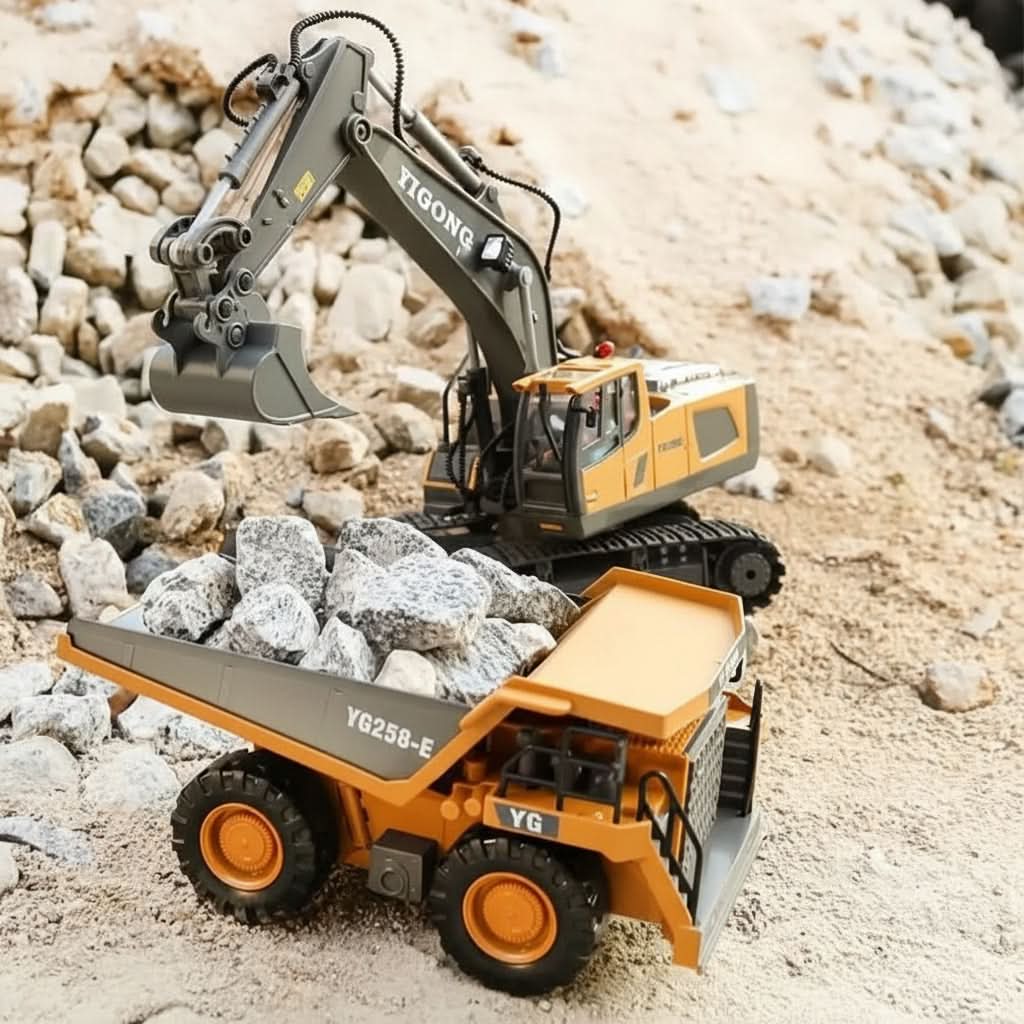 Remote Control Excavator Toy with Movable Arm and 2.4GHz for Realistic Play