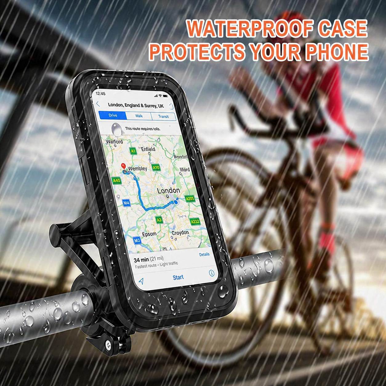 Universal Waterproof Touchscreen Bike Mount for Power Banks