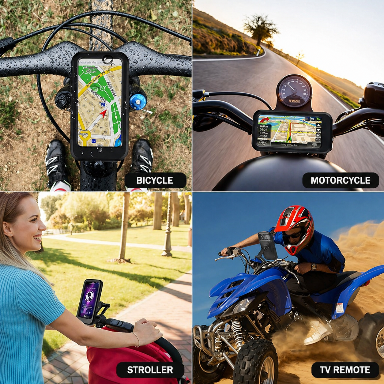 Universal Waterproof Touchscreen Bike Mount for Power Banks