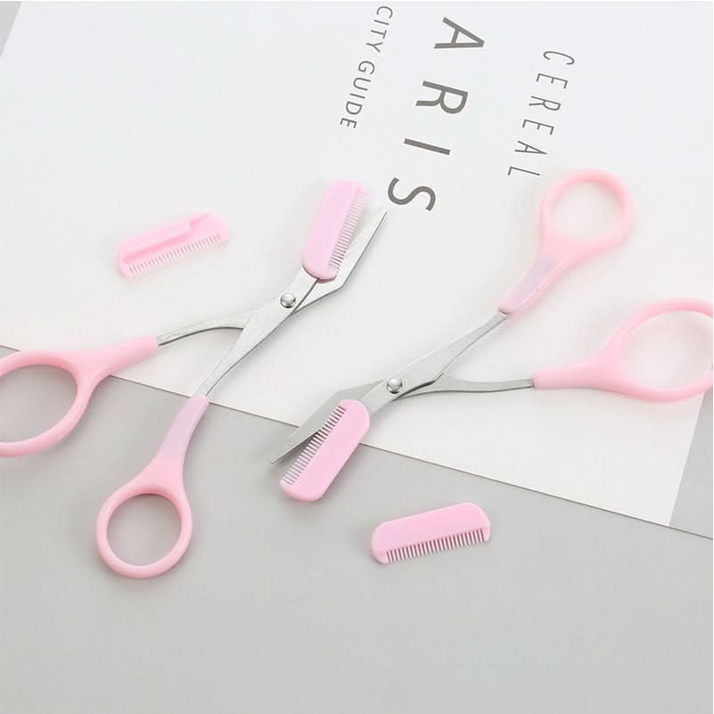 Stainless Steel Grooming Tool - Mini Comb and Precision Eyebrow Scissors
