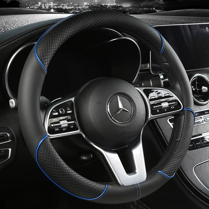 LuxGrip - Elegant Faux Leather Steering Wheel Cover for Ultimate Control