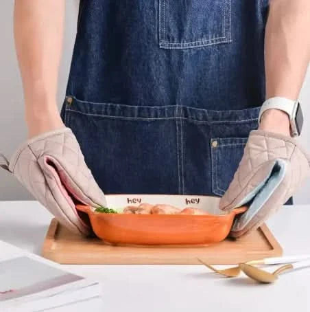 Silicone Oven Mitts Set for Heat Protection