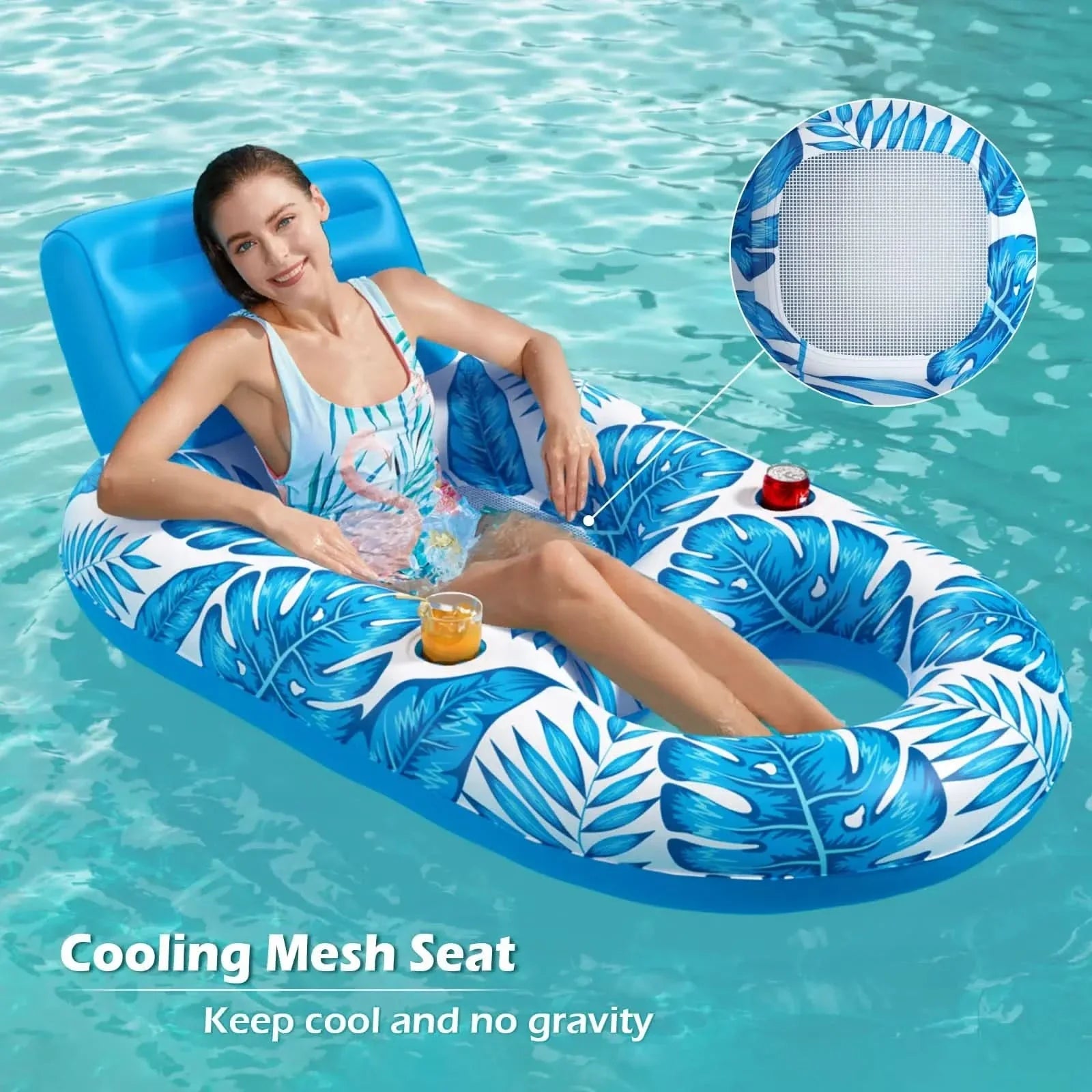 Inflatable Lounge Float for Adults – Comfortable Pool Raft