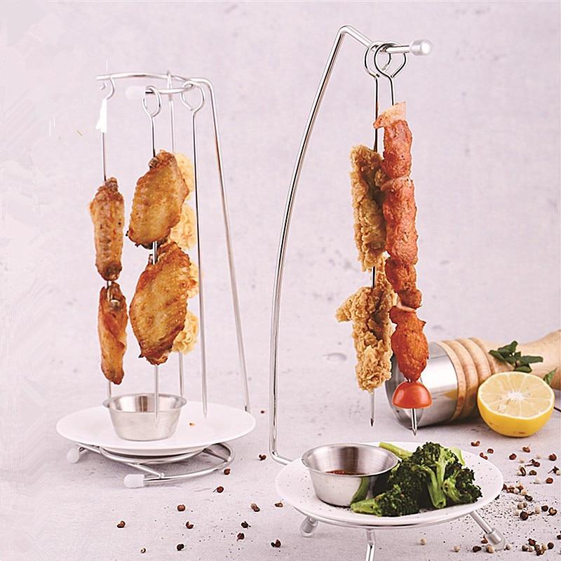 SizzlePro - Deluxe Stainless Steel BBQ Skewer Set with Custom Grill Rack