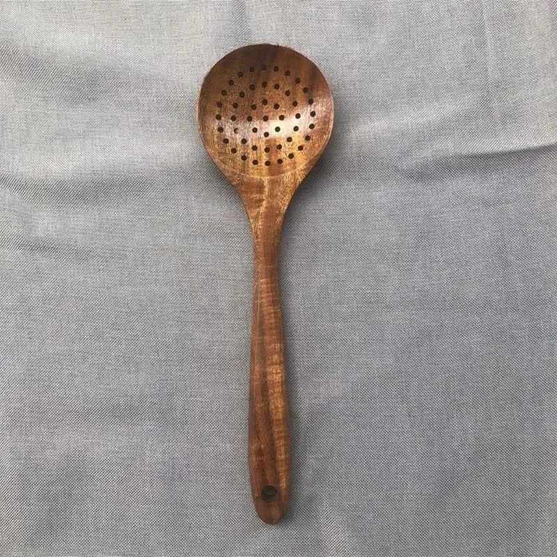 Elegant Wooden Kitchen Utensil Set with Stand