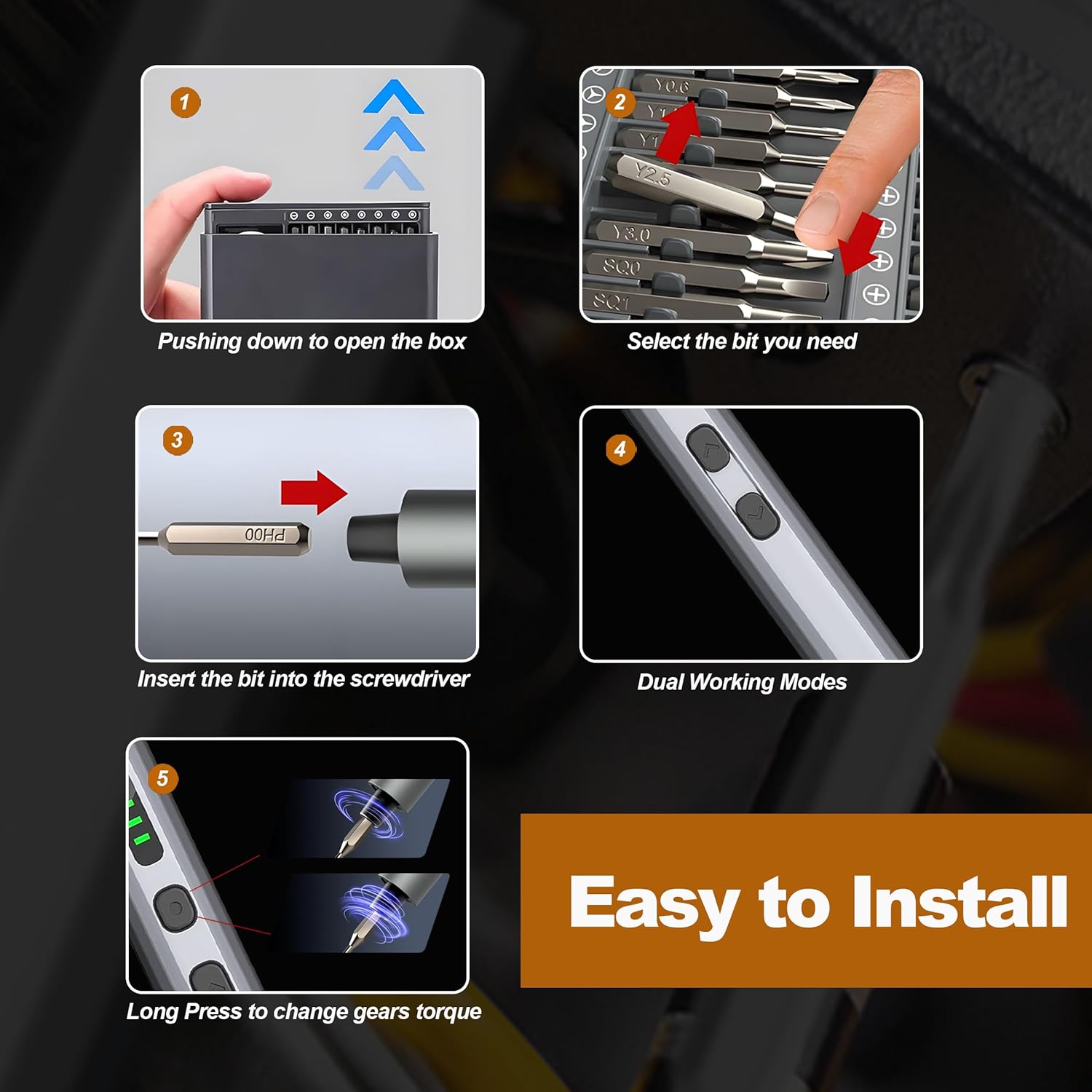 PrecisionTech 68-in-1 Electric Screwdriver Toolkit for Electronics