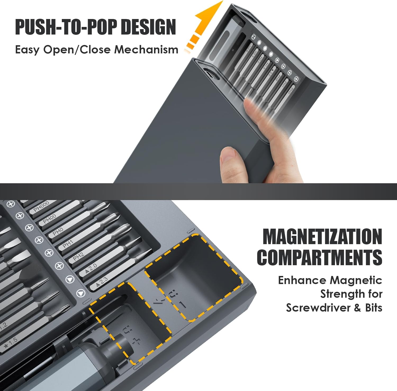 PrecisionTech 68-in-1 Electric Screwdriver Toolkit for Electronics