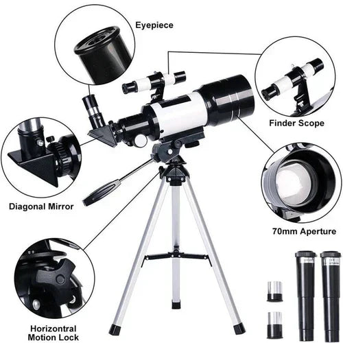 Versatile Stargazer's Telescope with Tripod and 150x Magnification