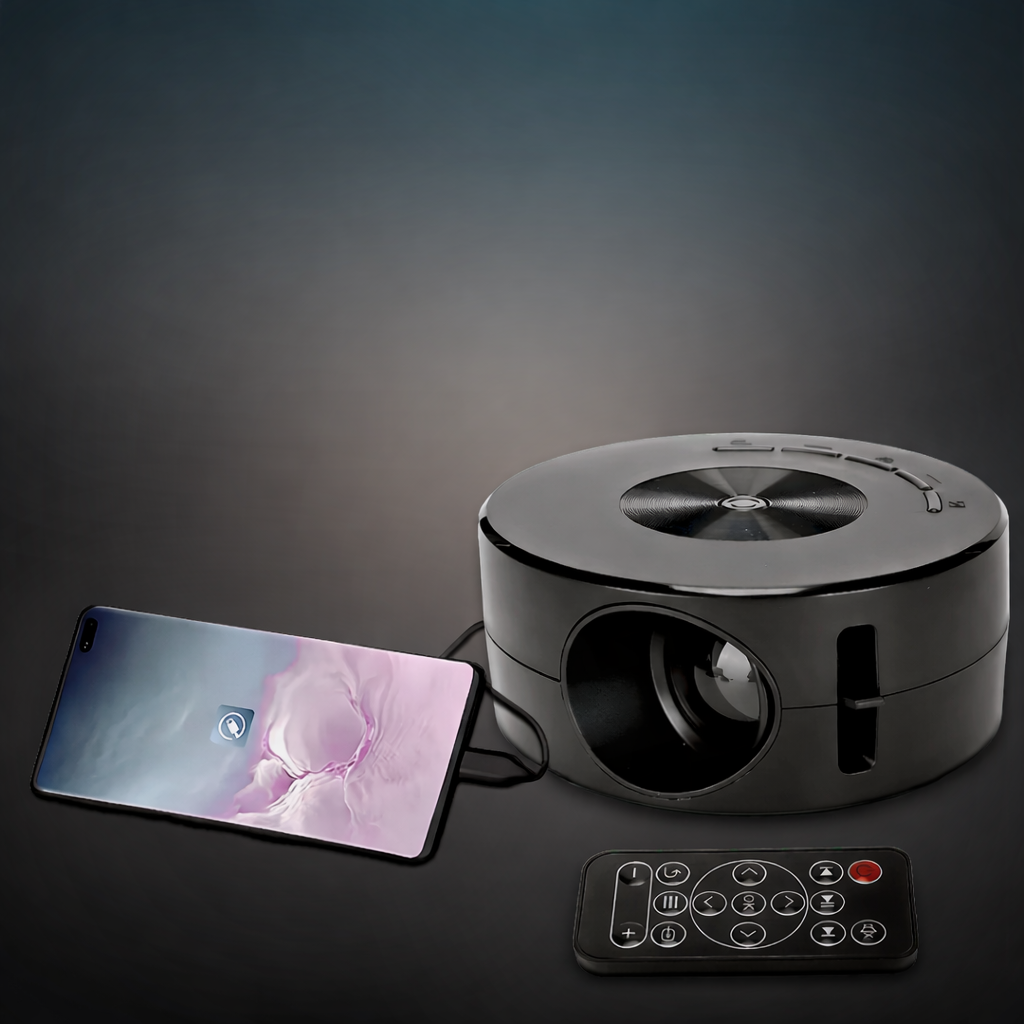 Compact 1080p HD Portable Projector with Built-In Audio