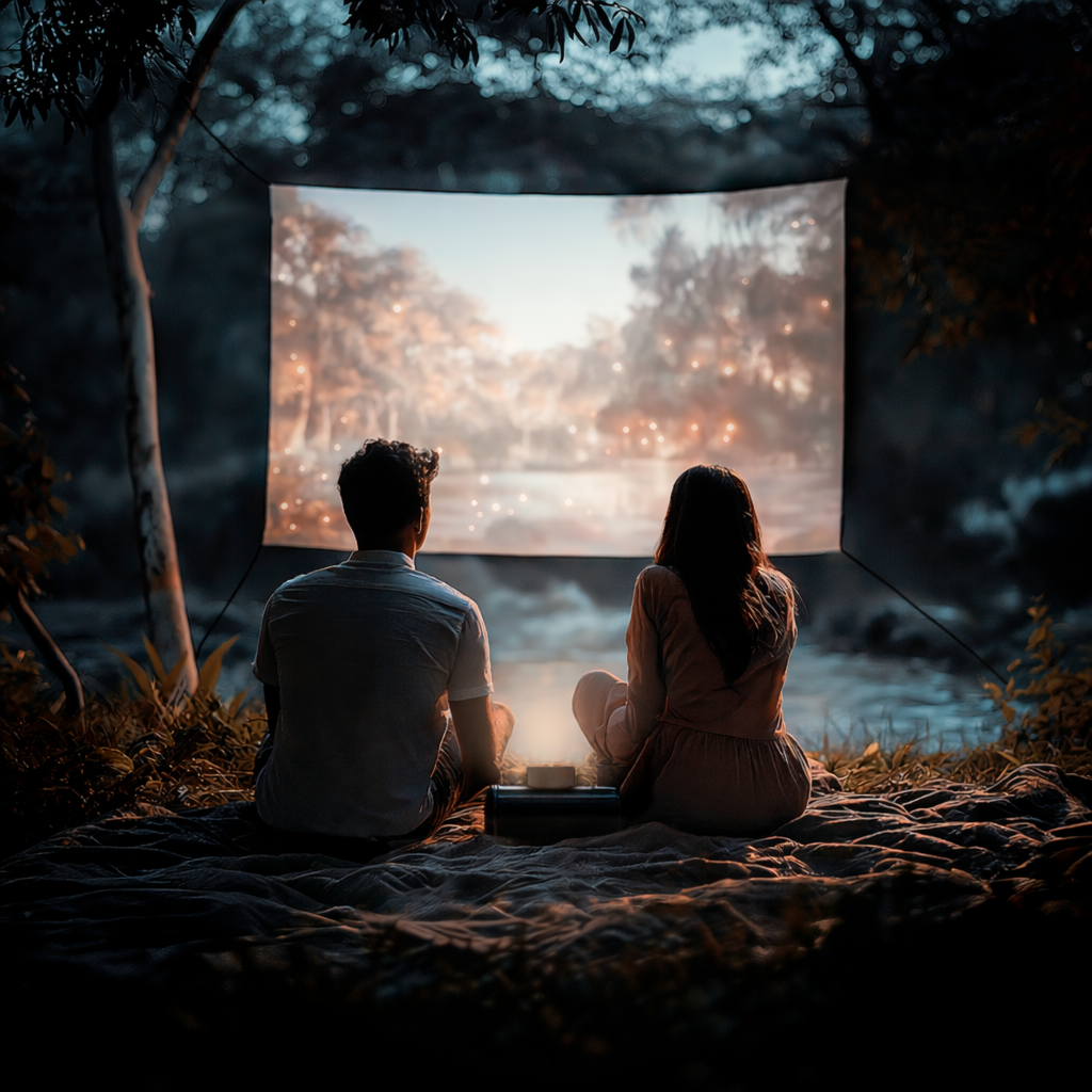 Compact 1080p HD Portable Projector with Built-In Audio