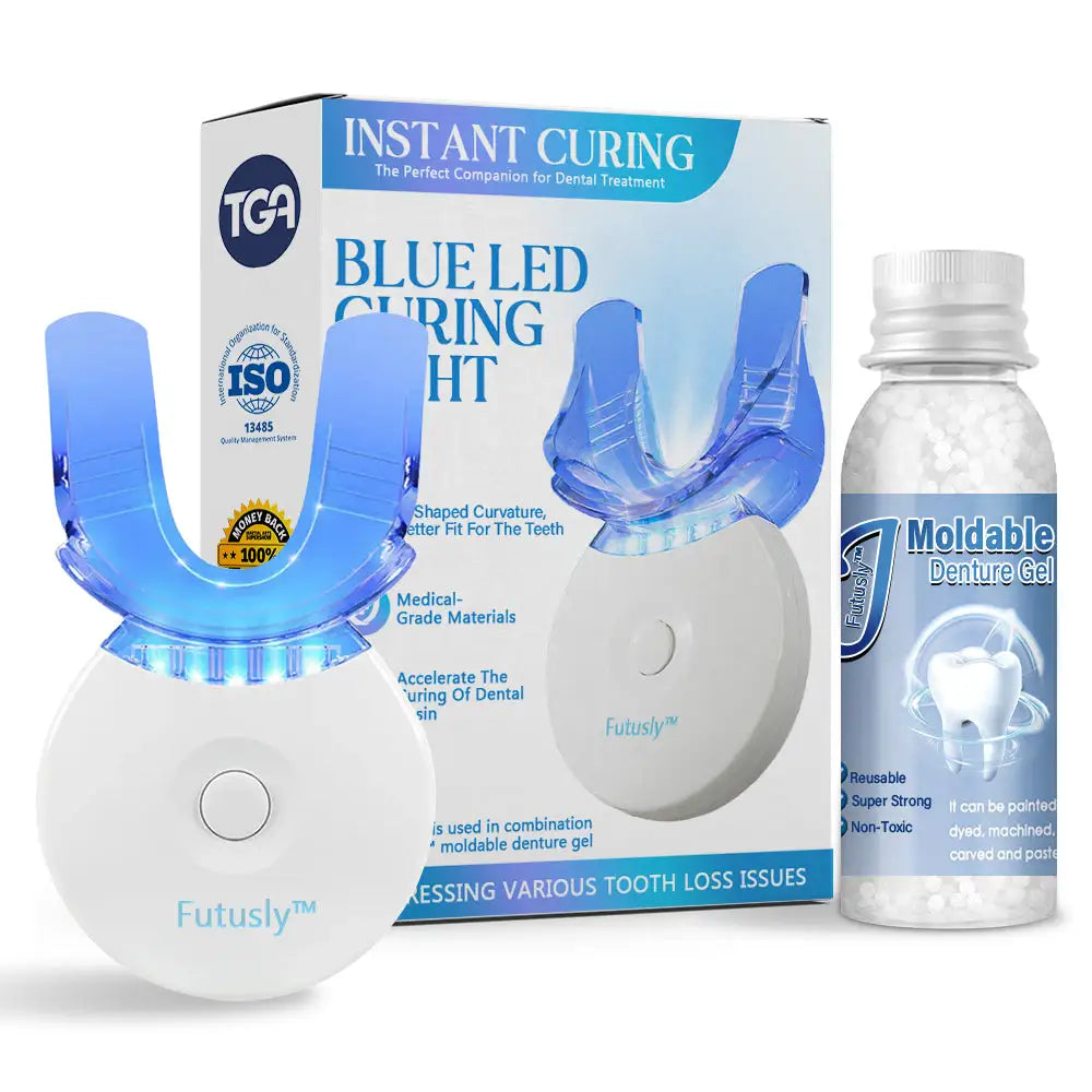 Denture Repair Kit with LED Light | Malleable Tooth Gel