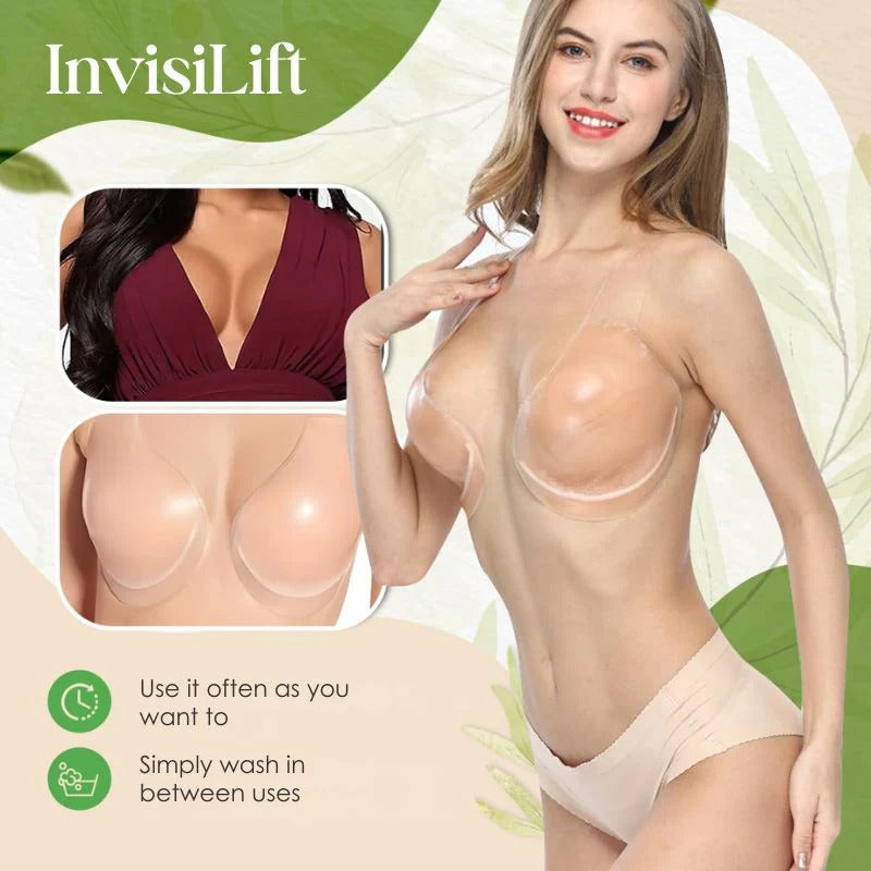 Strapless Adhesive Bra with Push-Up Pads | Invisible Lift Effect
