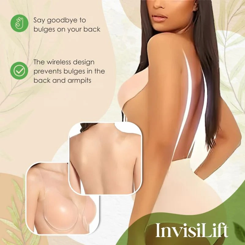 Strapless Adhesive Bra with Push-Up Pads | Invisible Lift Effect