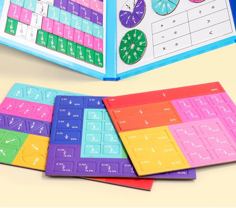 Magnetic Fraction Puzzle Book for Kids