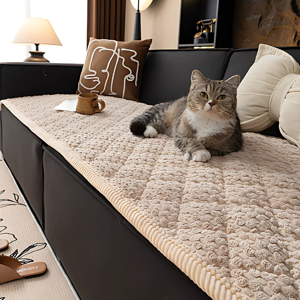 Stylish Quilted Sofa Protector in Durable Microfiber
