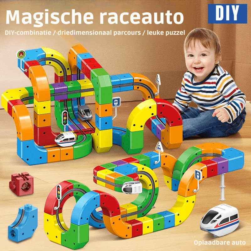 Interactive 3D Train Construction Kit with Rechargeable Engine