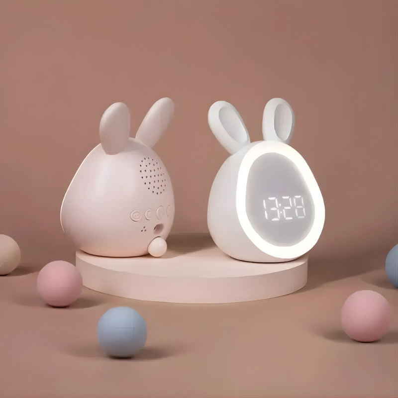 Charming LED Alarm Clock with Rechargeable Night Light