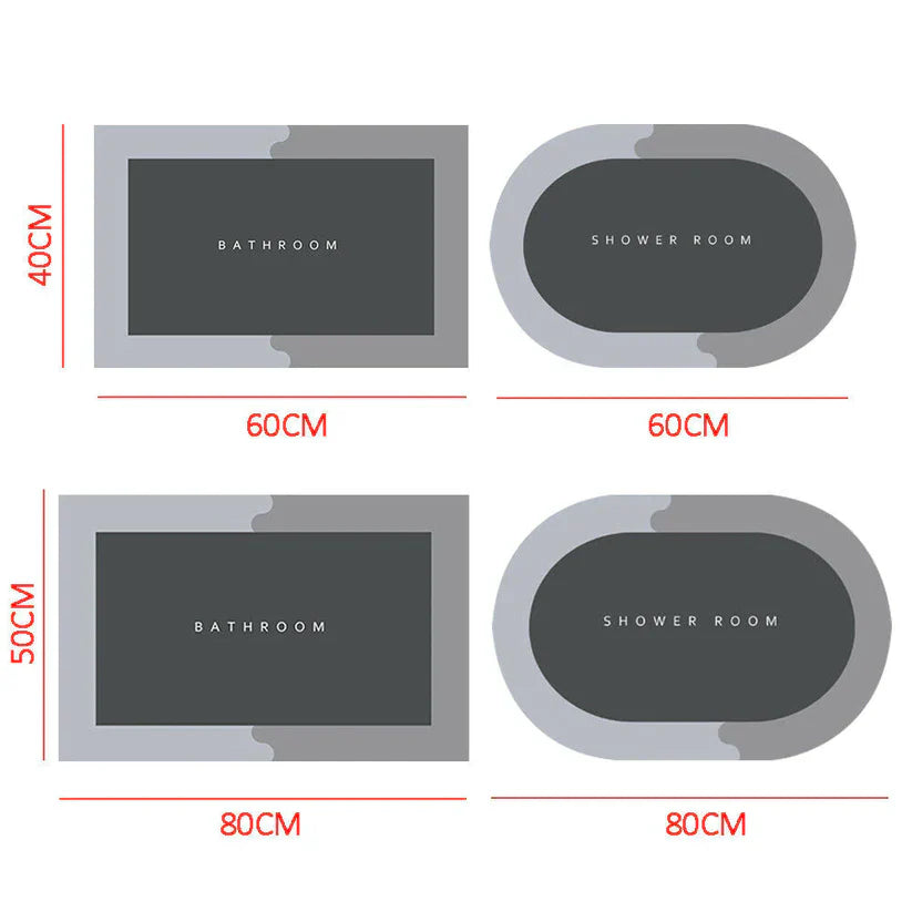 Quick-Dry Slip-Resistant Mat for Safe Bathrooms and Entrances