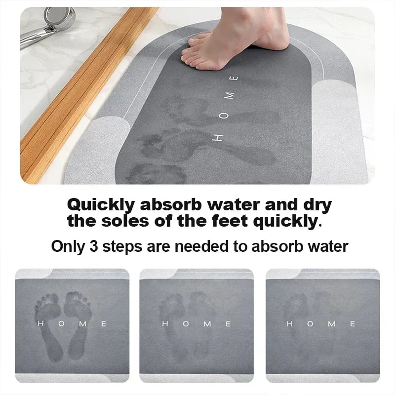 Quick-Dry Slip-Resistant Mat for Safe Bathrooms and Entrances