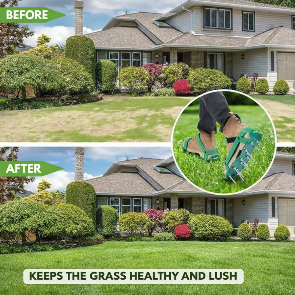 Lawn Aerator Shoes | Aerate Grass While Walking | Spike Strap System