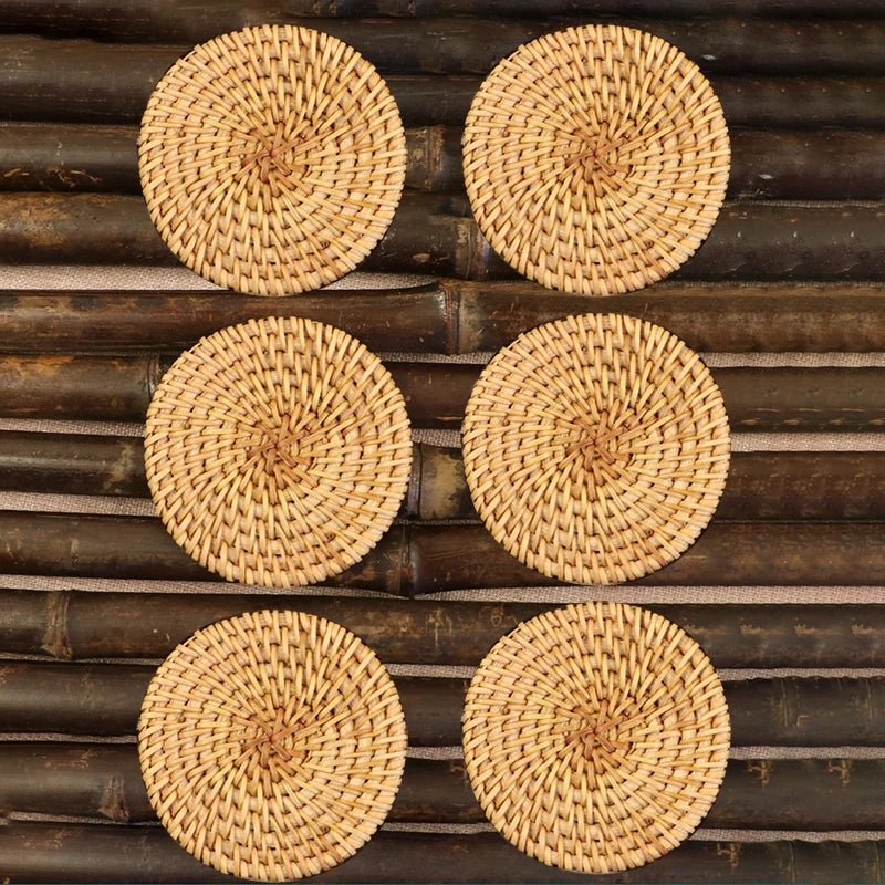 Elegant Rattan Drink Coasters for Heat Protection