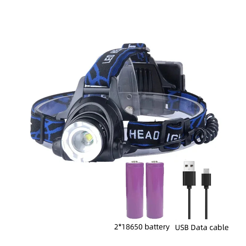 Versatile Waterproof Rechargeable Headlamp for Outdoor Use