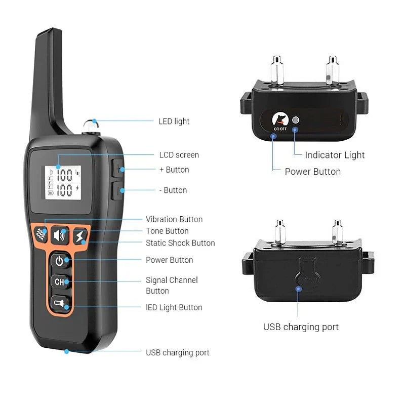 Advanced Long-Range Dog Training Collar with Waterproof Design