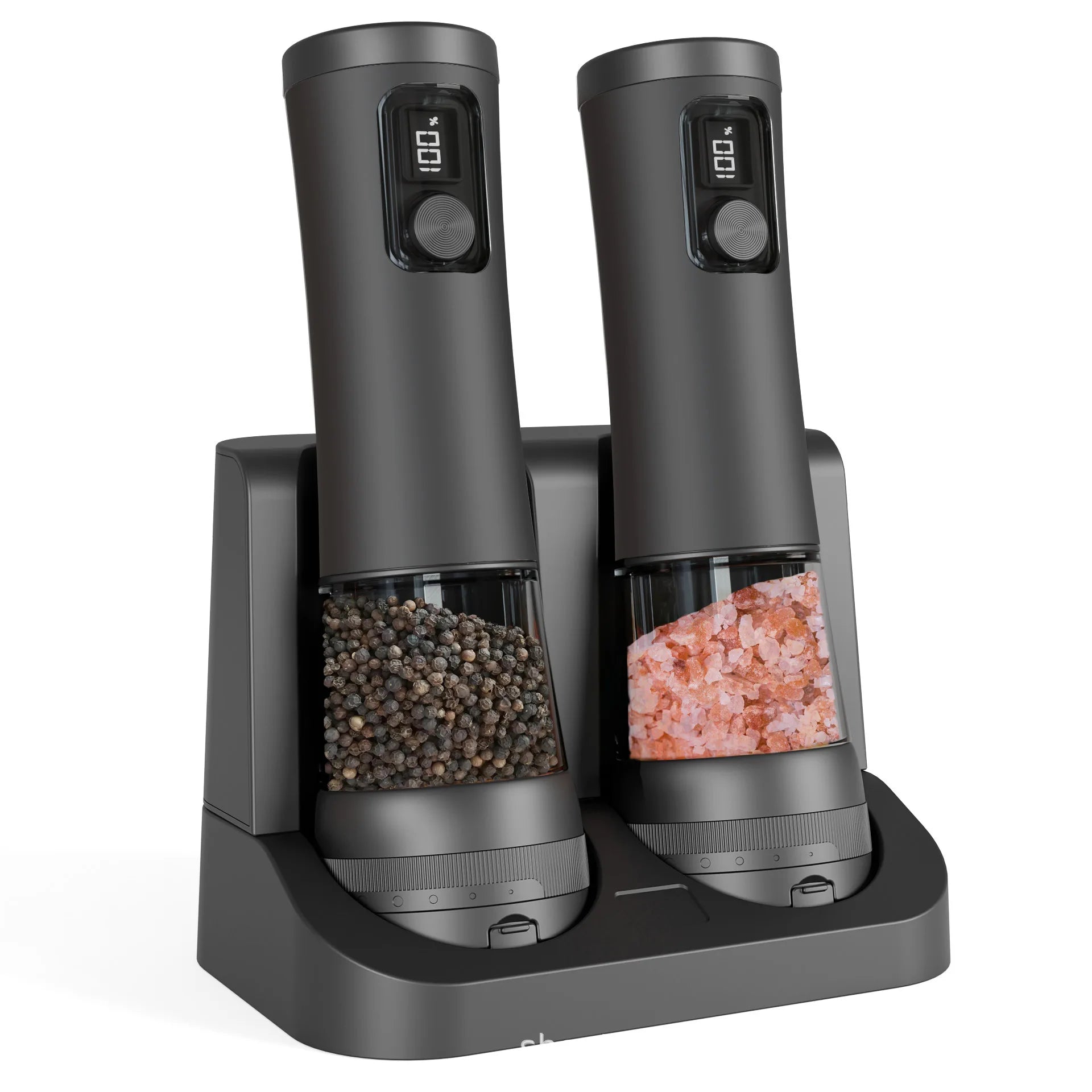 Versatile Electric Spice Mill Set with Rechargeable Base
