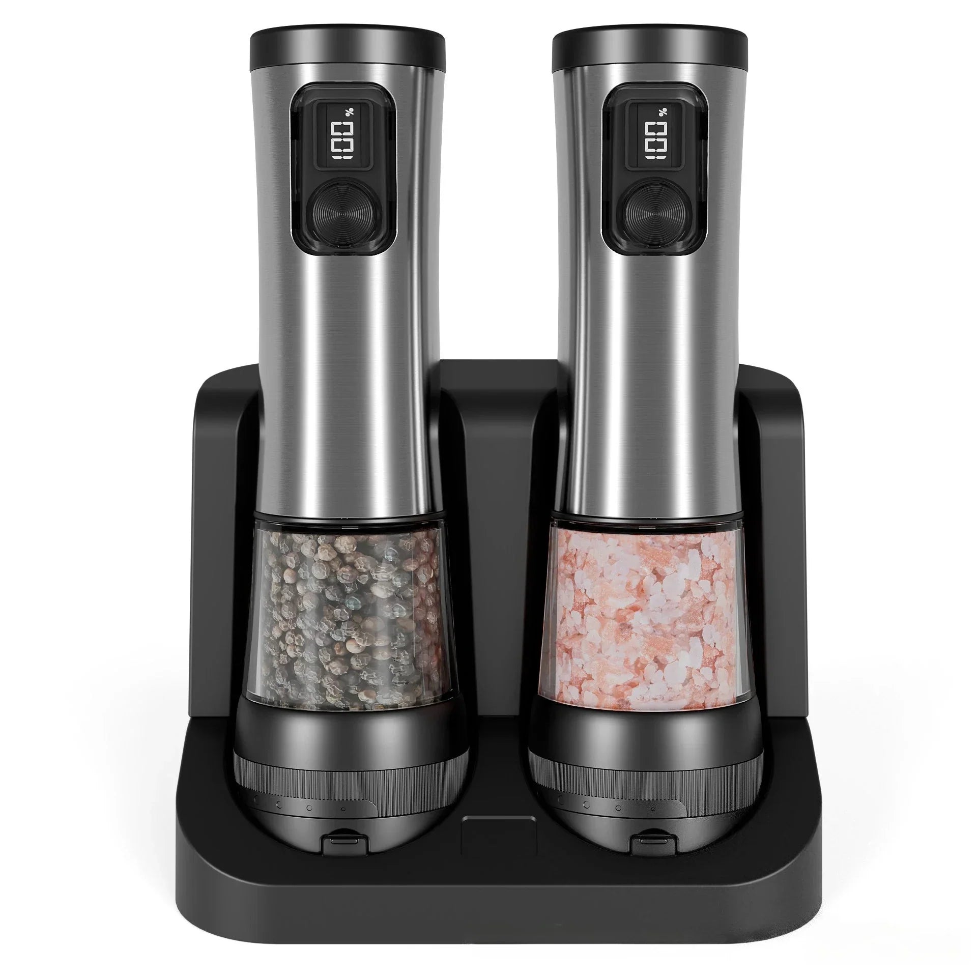 Versatile Electric Spice Mill Set with Rechargeable Base