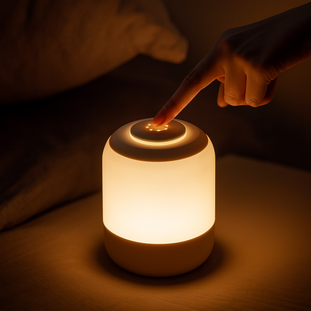 Touch-Controlled LED Table Lamp with Rechargeable Battery