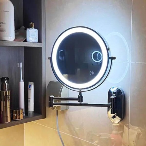LuxeGlow Rechargeable LED Vanity Mirror with Adjustable Lighting