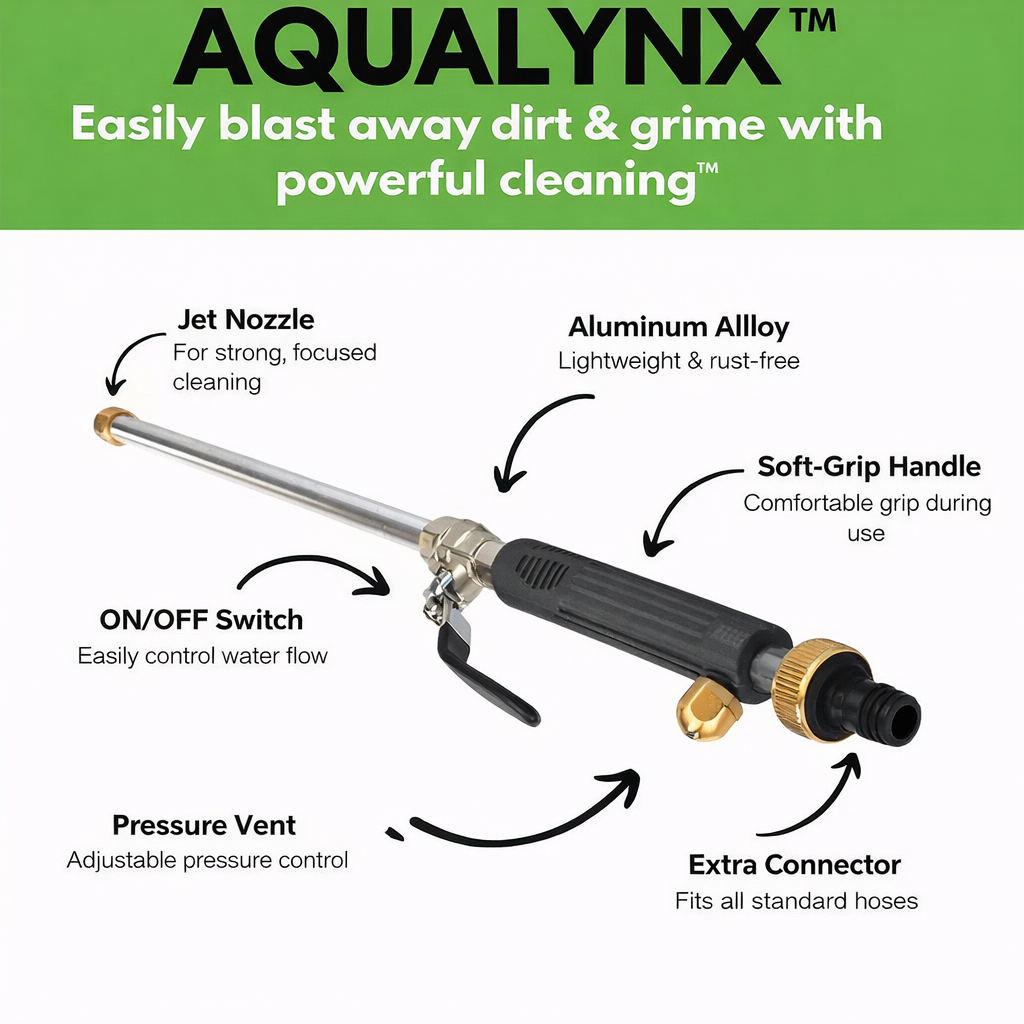 Cleaning Attachment | Adjustable Nozzle | Powerful Water Jet