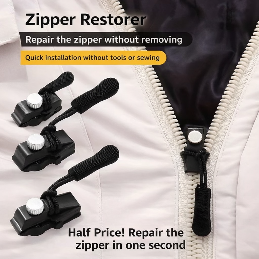 Zipper Repair Kit | Instant Slider Fix | No-Sew Assembly