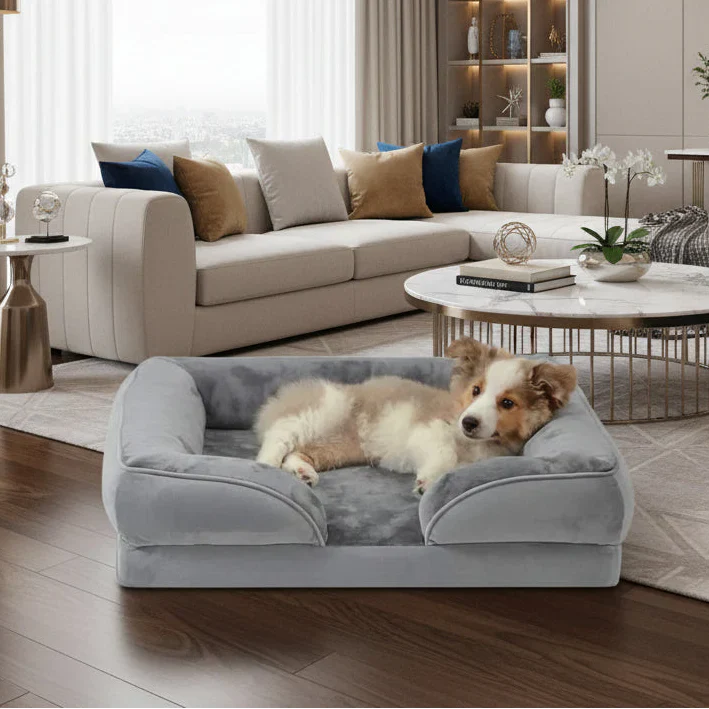 Luxury Canine Comfort Bed with Washable Velvet Cover