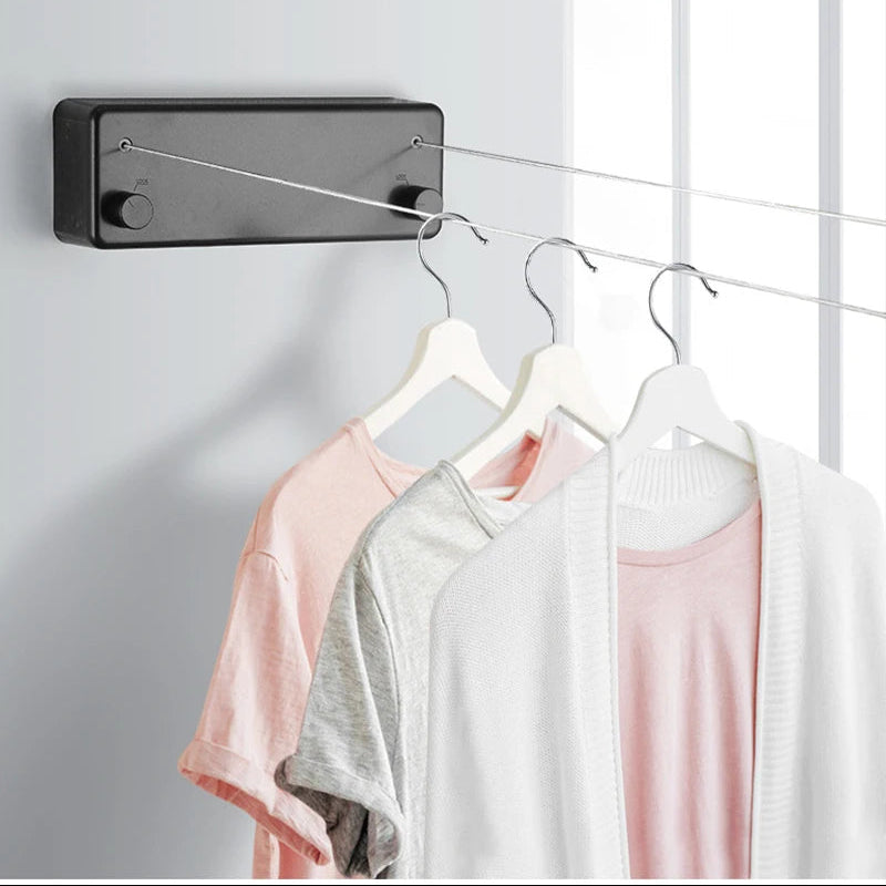 Space-Saving Wall-Mounted Laundry Line – Dual Retractable Design