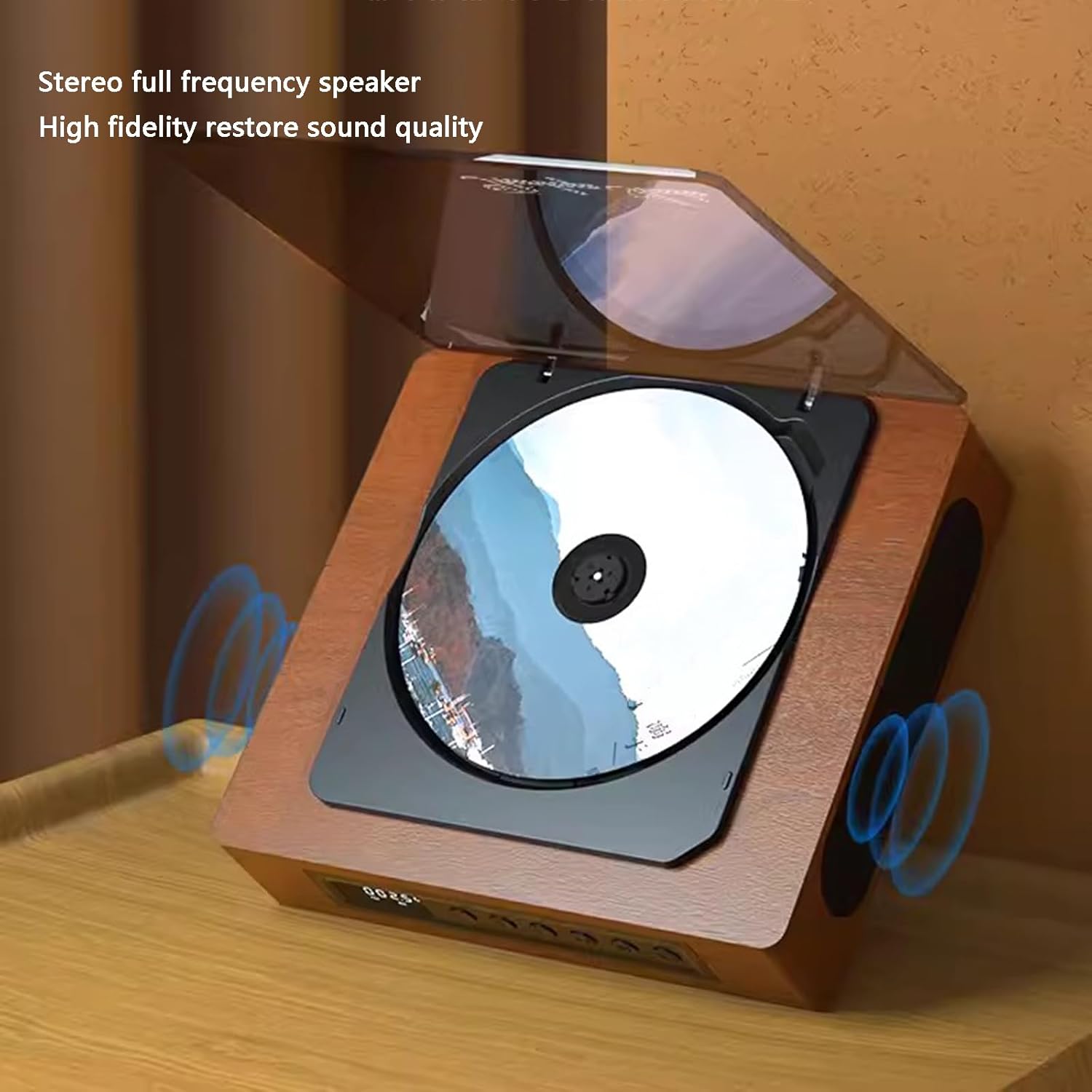Vintage Style Bluetooth CD Player with FM Radio and Streaming