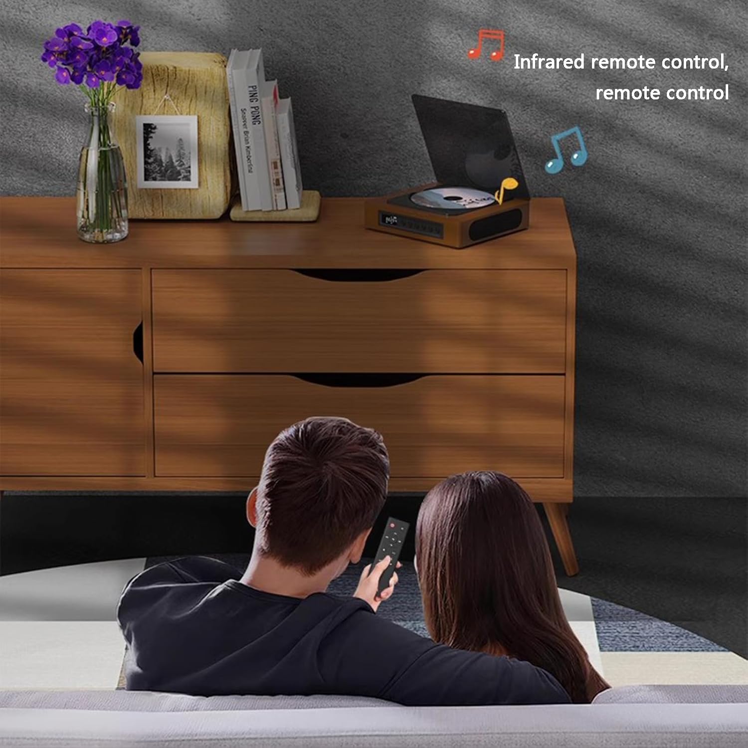 Vintage Style Bluetooth CD Player with FM Radio and Streaming