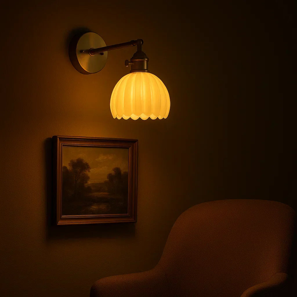 Charming Floral Glass Wall Light for Vintage Elegance