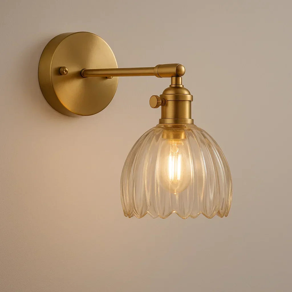 Charming Floral Glass Wall Light for Vintage Elegance