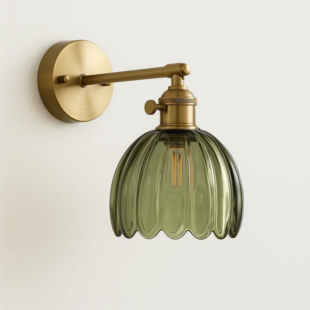 Charming Floral Glass Wall Light for Vintage Elegance