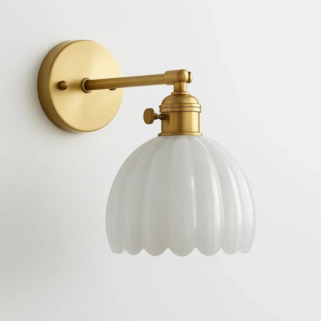 Charming Floral Glass Wall Light for Vintage Elegance