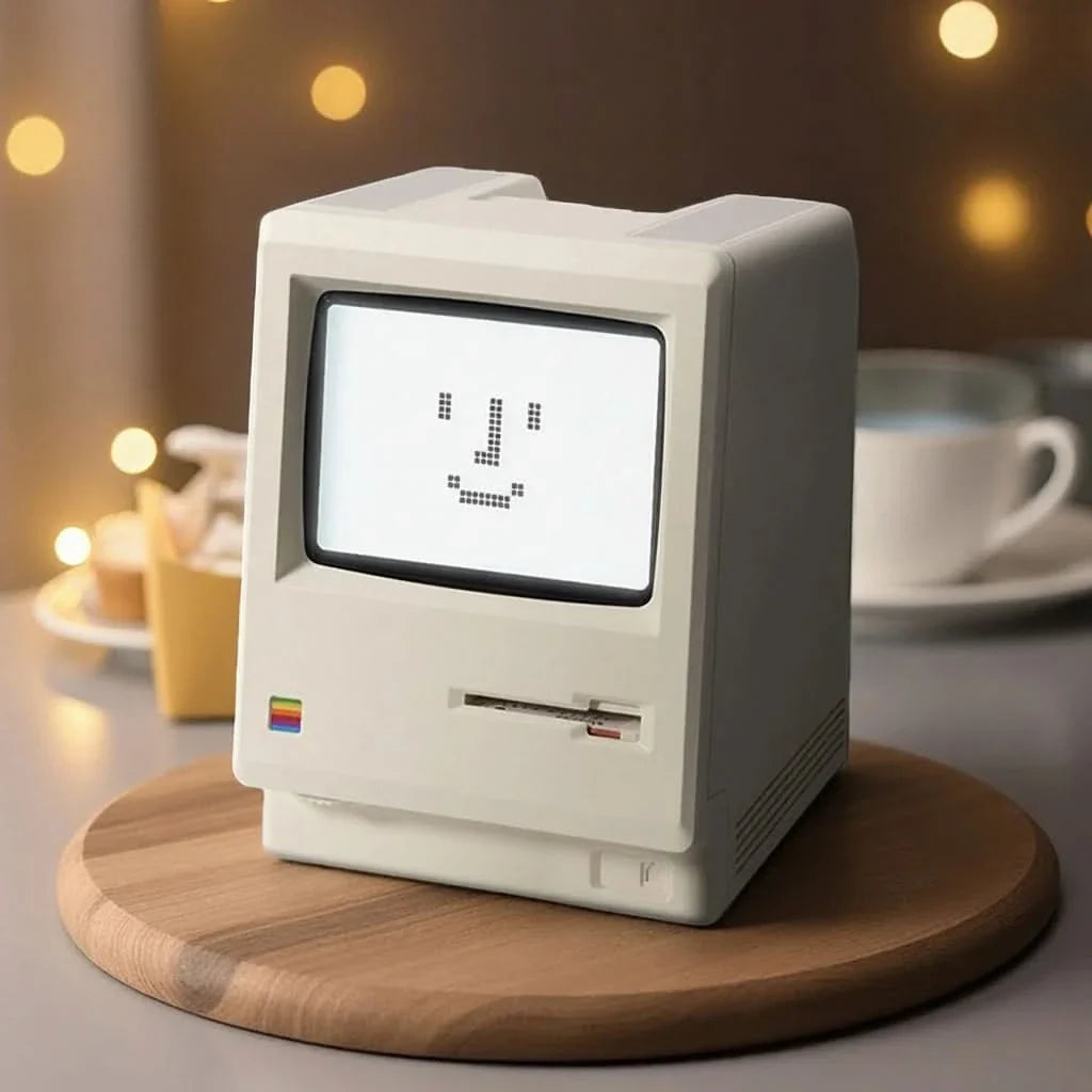 Vintage Computer Style Retro Desktop Clock