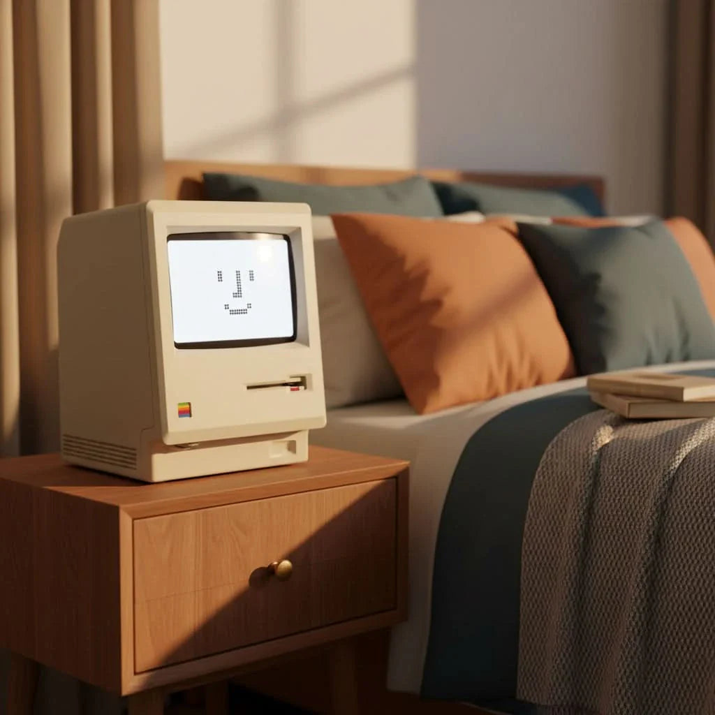 Vintage Computer Style Retro Desktop Clock
