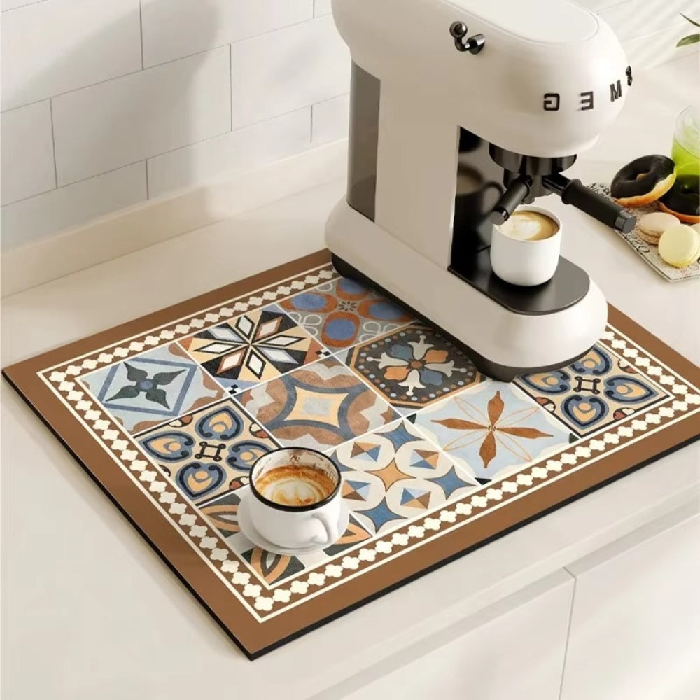 Classic Charm Coffee Spill Mat for Effortless Cleanup