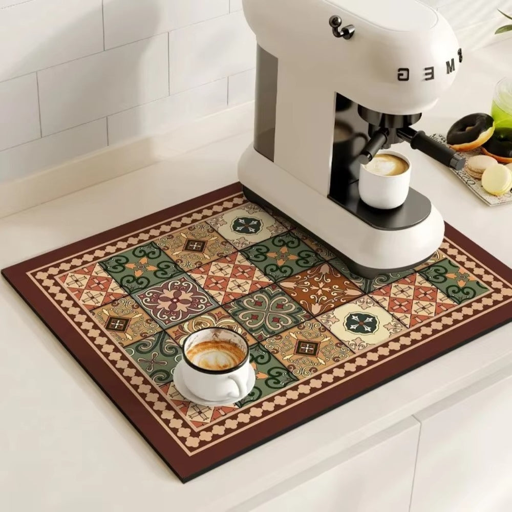 Classic Charm Coffee Spill Mat for Effortless Cleanup