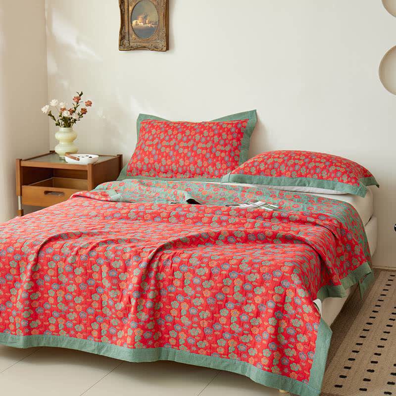 Dual-Sided Cozy Cotton Blanket for Home Comfort