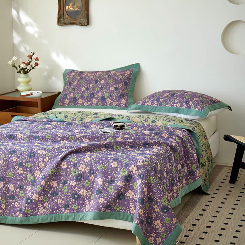 Dual-Sided Cozy Cotton Blanket for Home Comfort